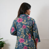 Peacock blue button down shirt co-ords set