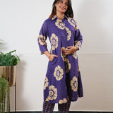Violet button down shirt co-ords set