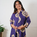 Violet button down shirt co-ords set