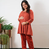 Rust orange peplum button down comfies