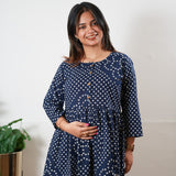 Navy peplum button down comfies