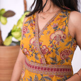 Radhi cotton waist dress-Turmeric