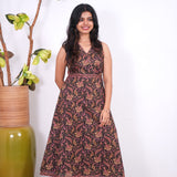 Radhi cotton waist dress-Onyx
