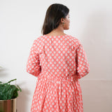 Peach peplum button down comfies
