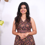 Radhi cotton waist dress-Onyx