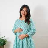 Baby blue button down peplum cotton comfies
