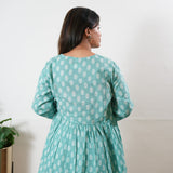 Baby blue button down peplum cotton comfies