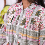 White floral oversized shirt