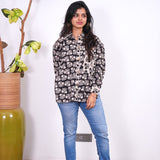 Black floral oversized shirt