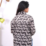 Black floral oversized shirt
