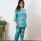 Baby blue bicycle cotton lounge sleep wear
