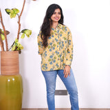 Butter yellow floral oversized shirt