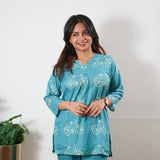 Baby blue bicycle cotton lounge sleep wear