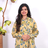 Butter yellow floral oversized shirt