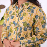 Butter yellow floral oversized shirt