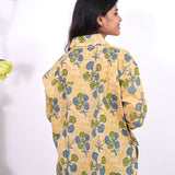Butter yellow floral oversized shirt