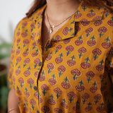 Mustard butta button down cotton top