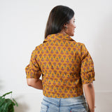 Mustard butta button down cotton top