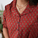 Red butta button down cotton top