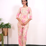 Flamingo pink tulips cotton lounge sleep wear