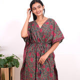 Sea green cotton short kaftan