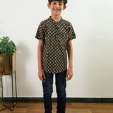 Black ajrakh cotton kurta