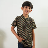 Black ajrakh cotton kurta