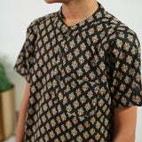 Black ajrakh cotton kurta
