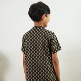 Black ajrakh cotton kurta