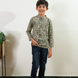 Beige cotton kurta