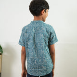 Blue paisley cotton kurta