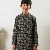 Wild black cotton kurta set