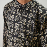 Wild black cotton kurta set