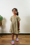 Olive paisley cotton frock