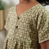 Olive paisley cotton frock