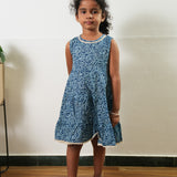 Indigo roses cotton frock