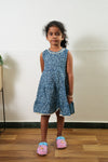 Indigo roses cotton frock
