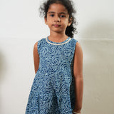 Indigo roses cotton frock