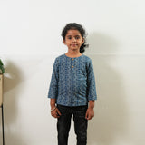 Indigo stripes cotton kurta