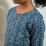 Indigo stripes cotton kurta
