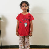Tangerine knitted cotton night suit