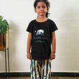 Black stripes knitted cotton night suit