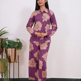 Violet cotton night suit
