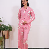 Baby pink cotton night suit