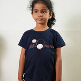 Navy and orange knitted cotton night suit