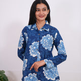 Navy blue cotton night suit