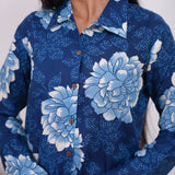 Navy blue cotton night suit