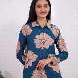 Midnight blue cotton night suit