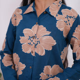 Midnight blue cotton night suit