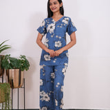Vivid blue cotton lounge sleep wear
